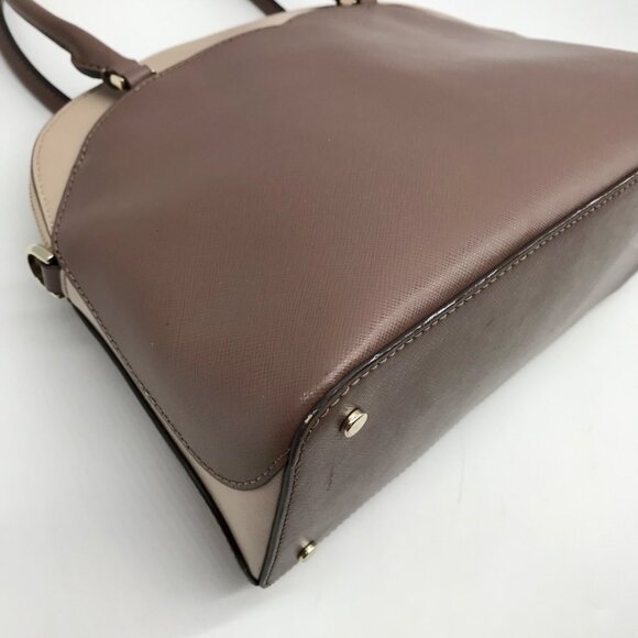 Kate Spade Neutral Colorblock Leather Payton Dome Satchel - Picture 9 of 10